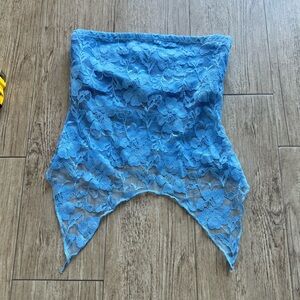 Bandeau powder blue lace crop top Urban Outfitters size small